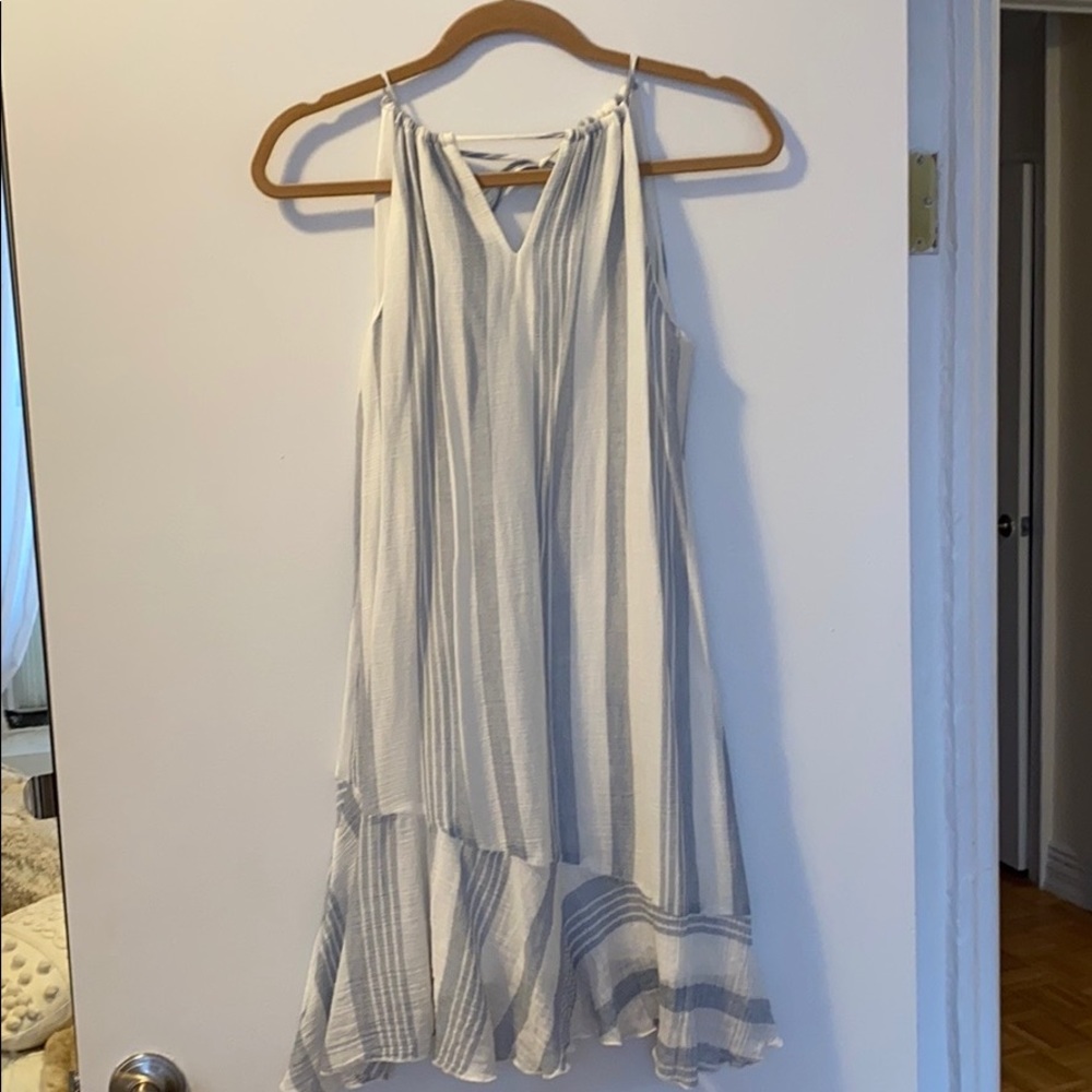 AQUA Striped Cotton Dress